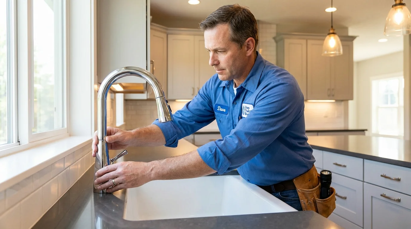 Kitchen faucet installation by Johns Plumbing LLC in Kalona
